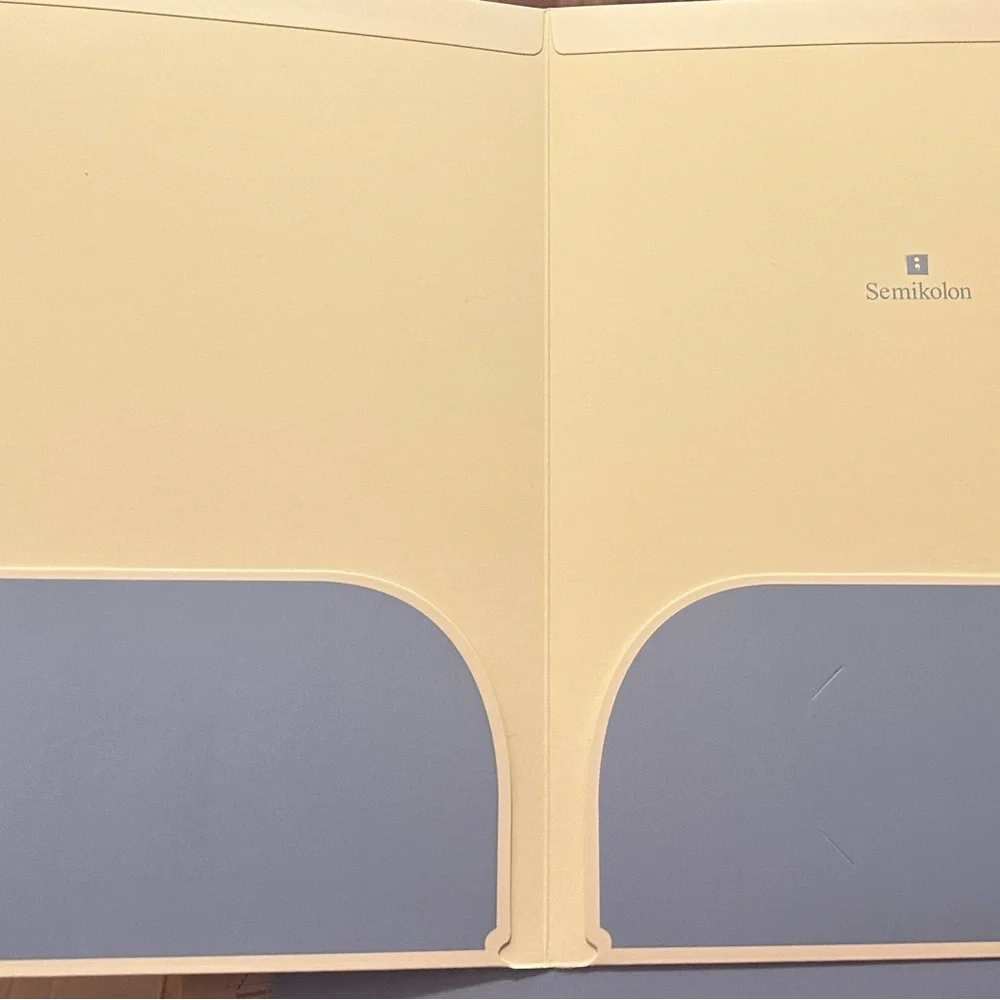 Semikolon A4/Letter Size Portfolio Folders, 6 Pack, Light Blue/Cream